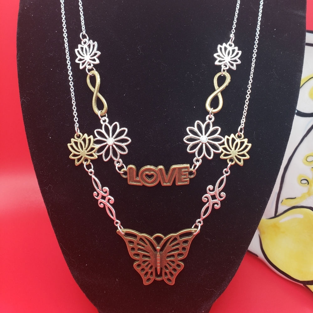 Love Butterfly Necklace Set Handmade